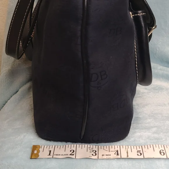 Dooney & Burke Black Leather and Coated Canvas Shoulder Bag - Picture 11 of 17